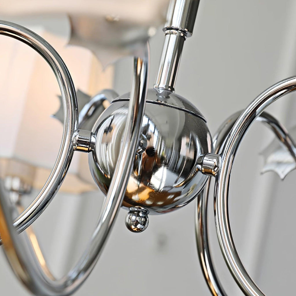Luminaire Rockville Lustre Chrome Blanc Élégant