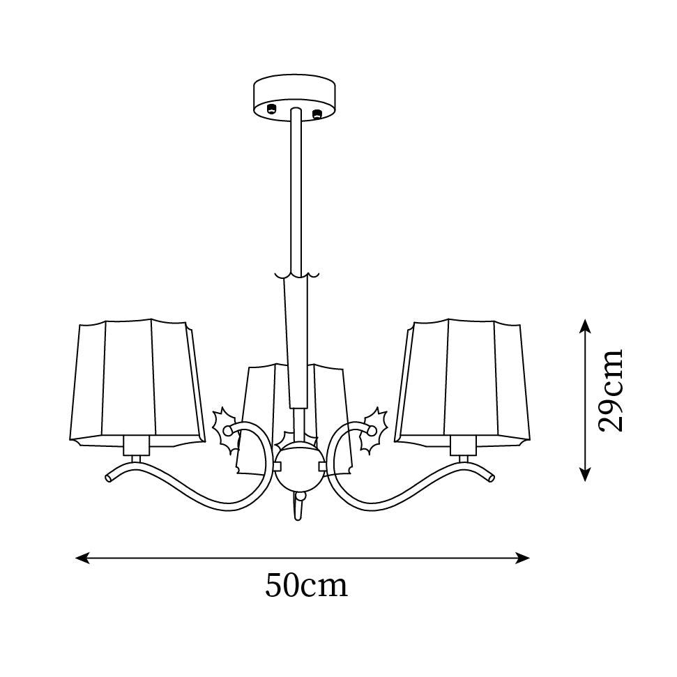 Luminaire Rockville Lustre Abat-jours en Tissu Bras Courbés en Nickel Élégant