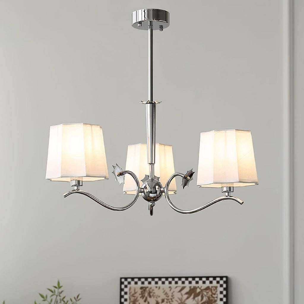 Luminaire Rockville Lustre Chrome Blanc Élégant