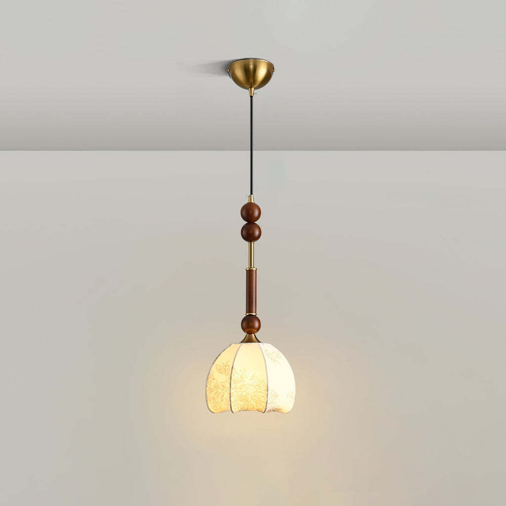 AmberGlow Suspension en Bois Vintage