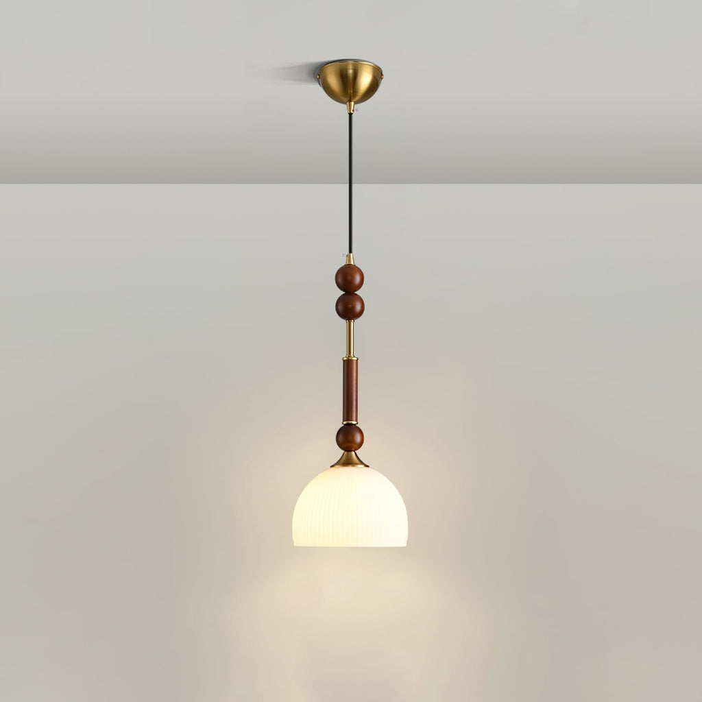 AmberGlow Suspension en Bois Vintage