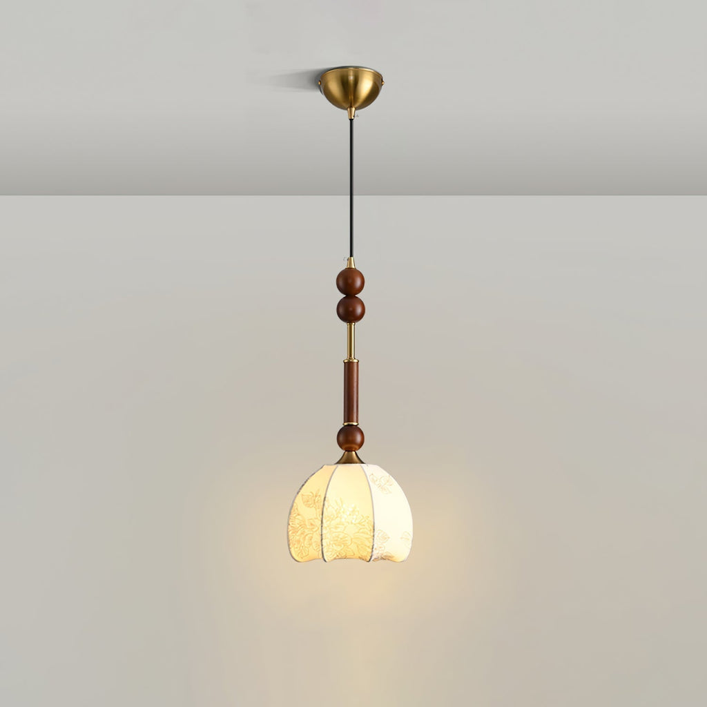 AmberGlow Suspension en Bois Vintage