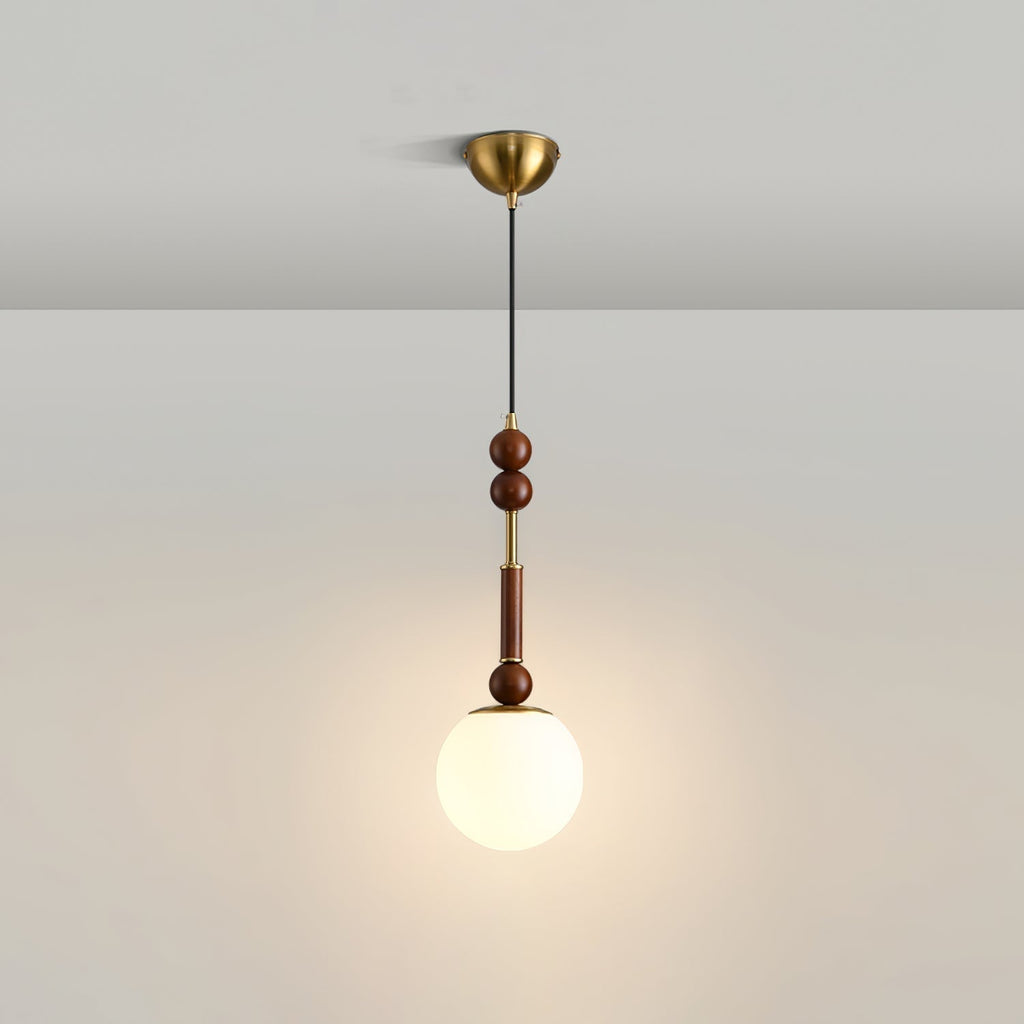AmberGlow Suspension en Bois Vintage