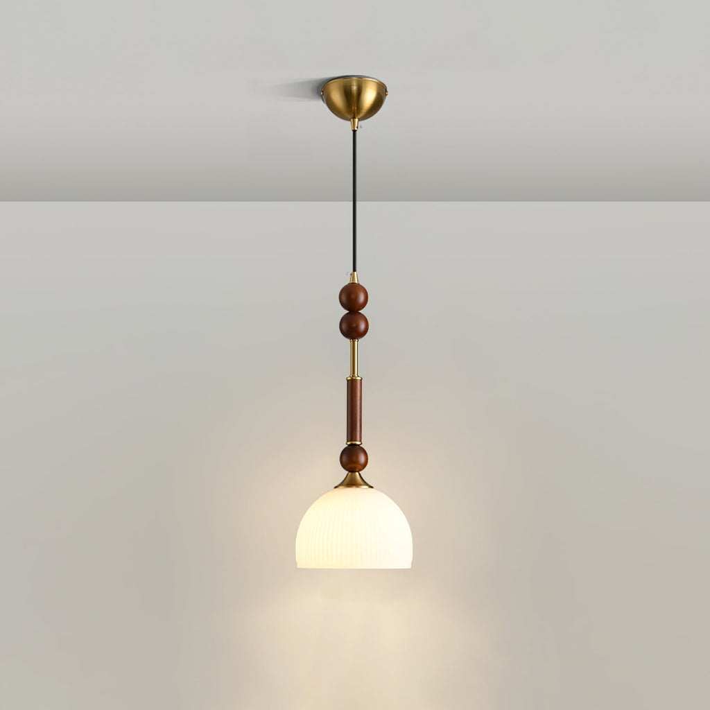 AmberGlow Suspension en Bois Vintage