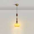 AmberGlow Suspension en Bois Vintage