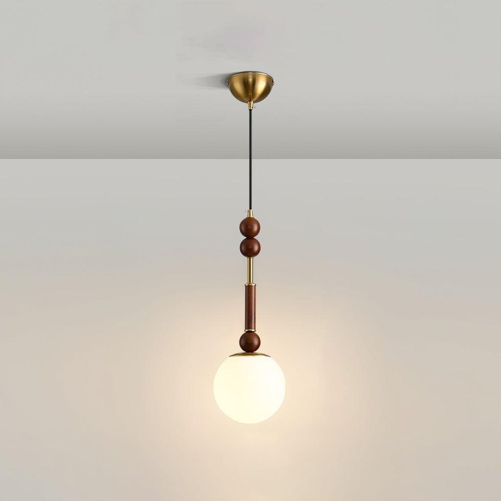 AmberGlow Suspension en Bois Vintage