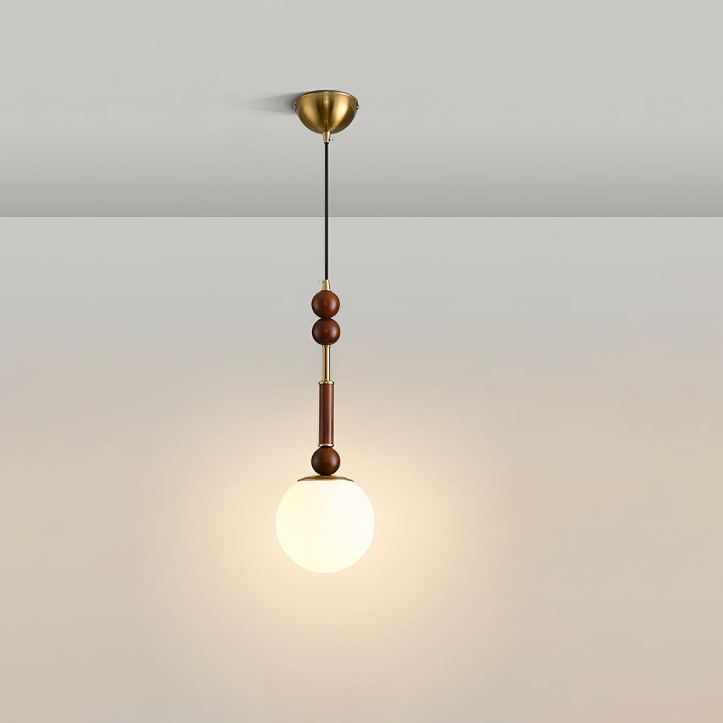 AmberGlow Suspension en Bois Vintage