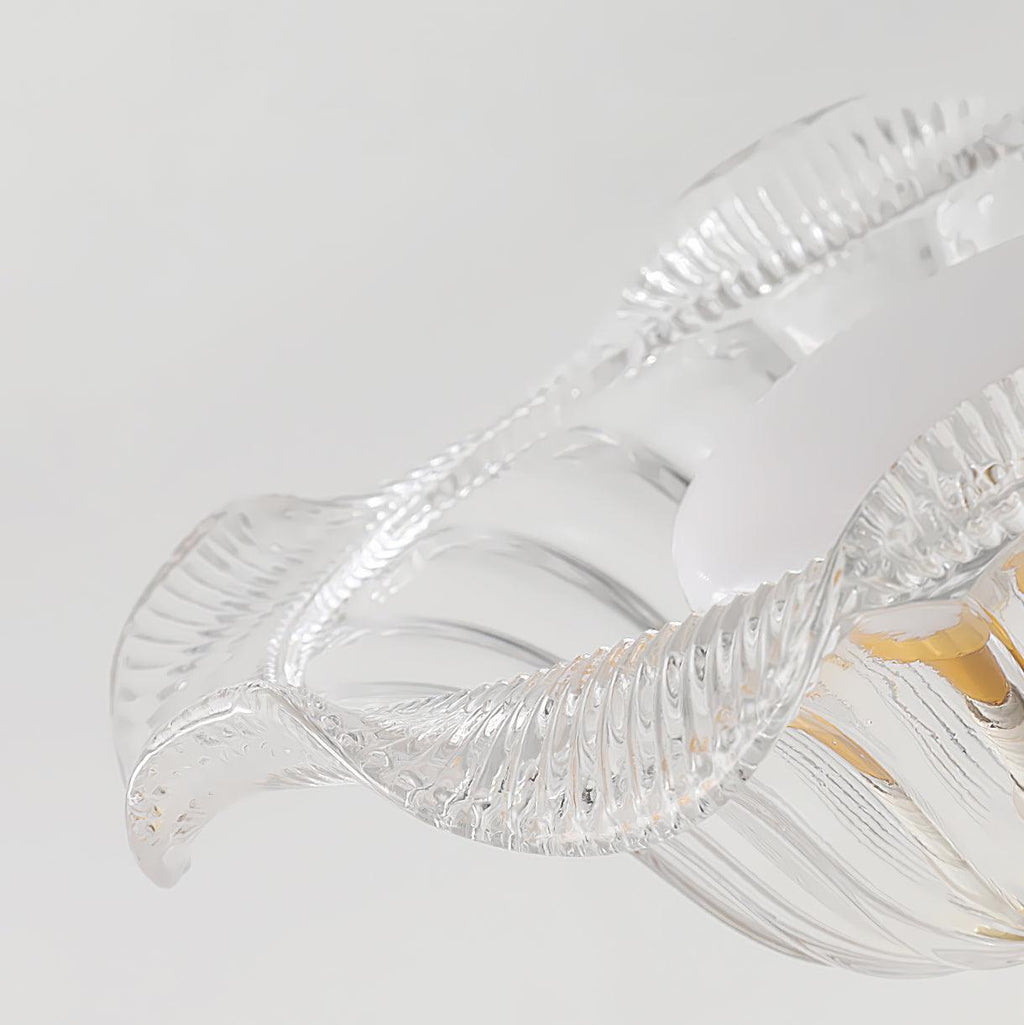 Luminaire en verre Rosa Lustre Plafonnier Verre Bord Laiton Élégant