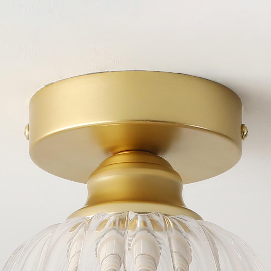 Luminaire en verre Rosa Lustre Plafonnier Verre Bord Laiton Élégant