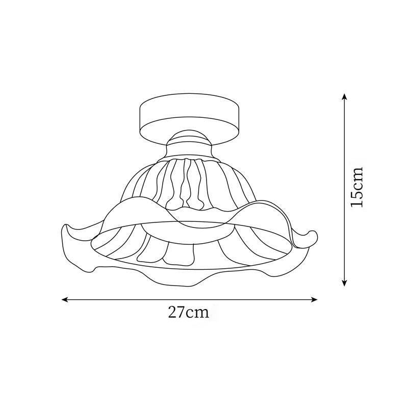 Rosa Plafonnier Verre Froncé Abat-jour Moderne Chambre