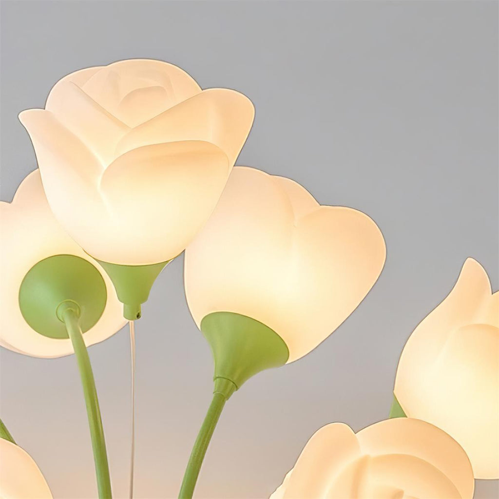 Luminaire Rose Plafonnier Florale Abat-jour Romantique Lueur