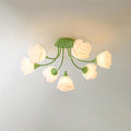 Luminaire Rose Plafonnier Florale Abat-jour Romantique Lueur