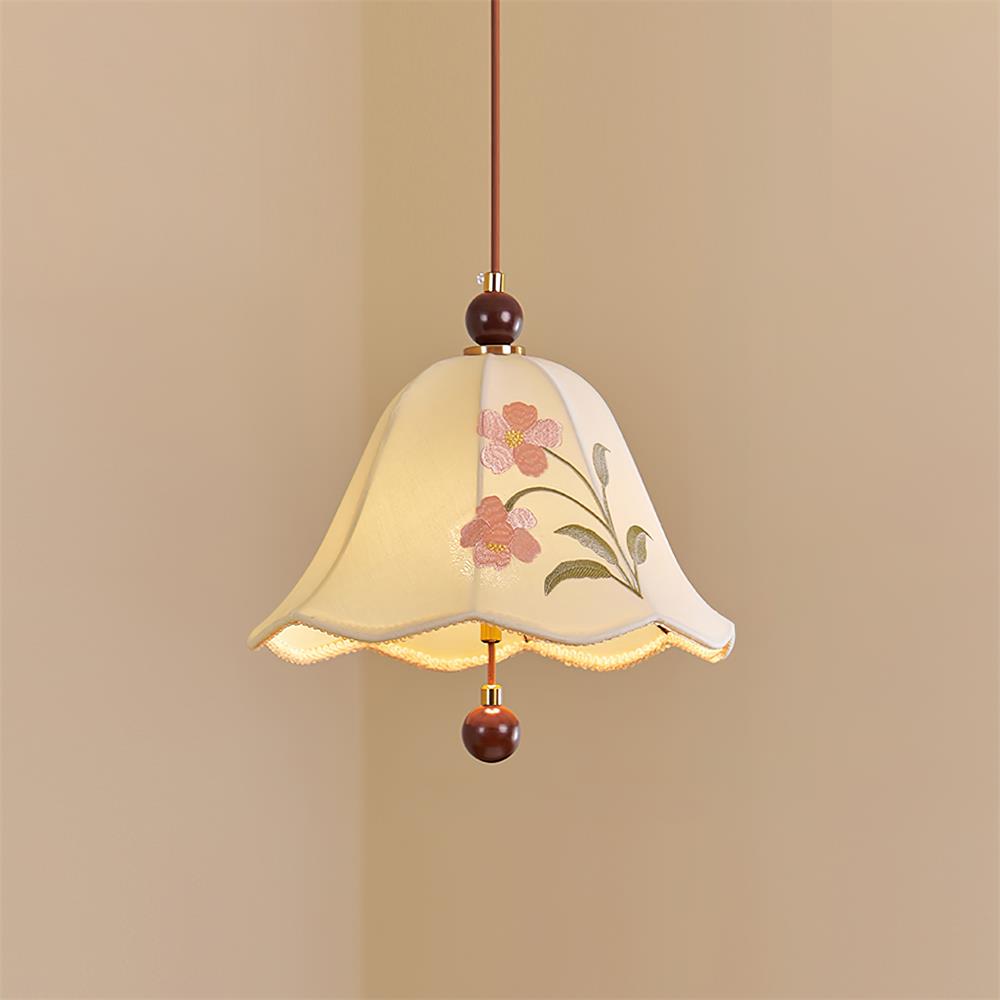 Roselle Suspension Élégance Florale Brodée