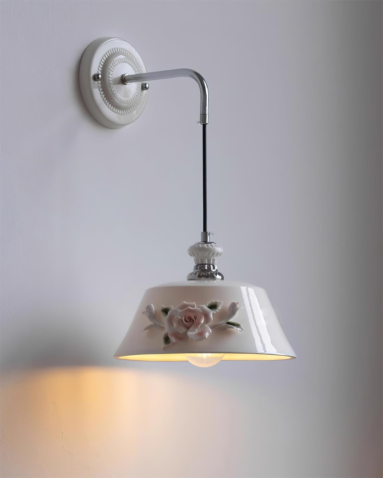 Roselune Applique Murale Porcelaine Florale Romance