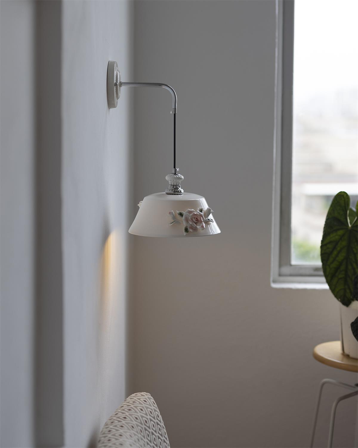 Roselune Applique Murale Porcelaine Florale Romance