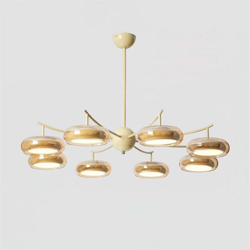 Luminaire en verre Rotan Lustre Orbes en Verre Crème Sérénité
