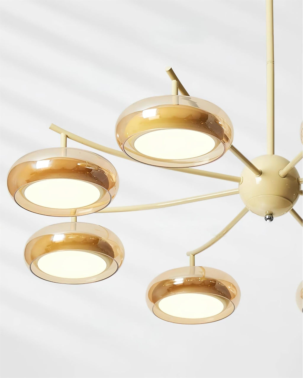 Luminaire en verre Rotan Lustre Orbes en Verre Crème Sérénité