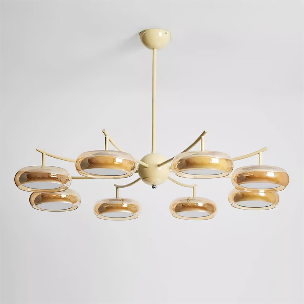 Luminaire en verre Rotan Lustre Orbes en Verre Crème Sérénité
