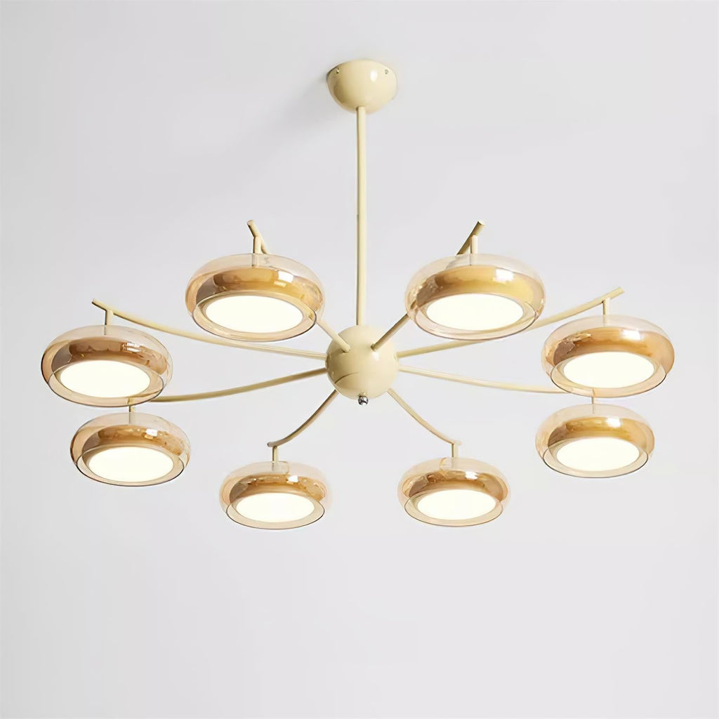 Luminaire en verre Rotan Lustre Orbes en Verre Crème Sérénité