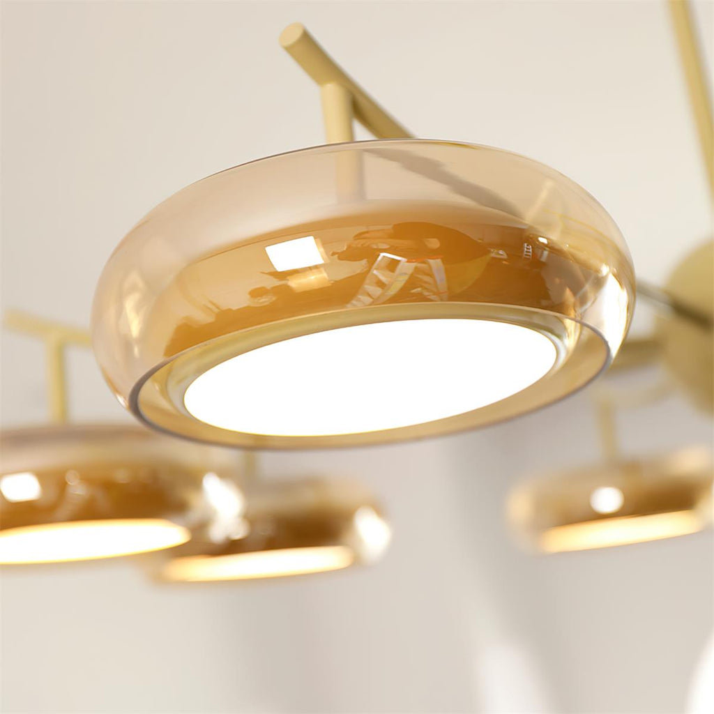 Luminaire en verre Rotan Lustre Orbes en Verre Crème Sérénité