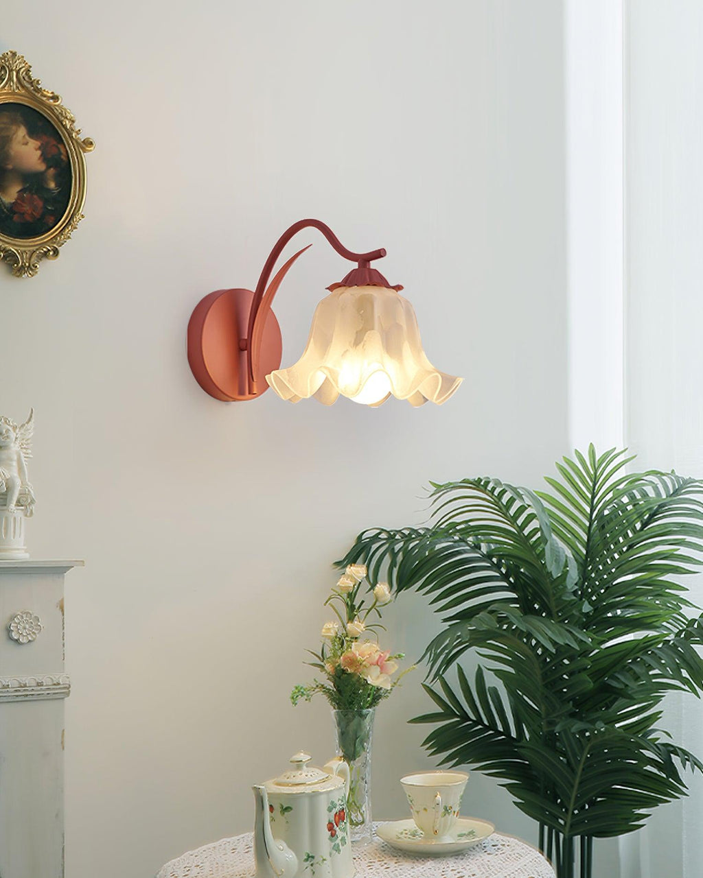 Applique Murale Botanique Fantaisie Tige Verte Acrylique Florale Organique Art