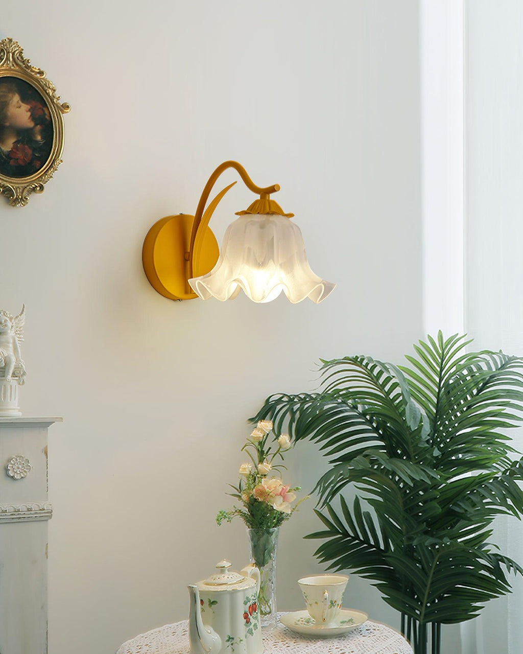 Applique Murale Botanique Fantaisie Tige Verte Acrylique Florale Organique Art