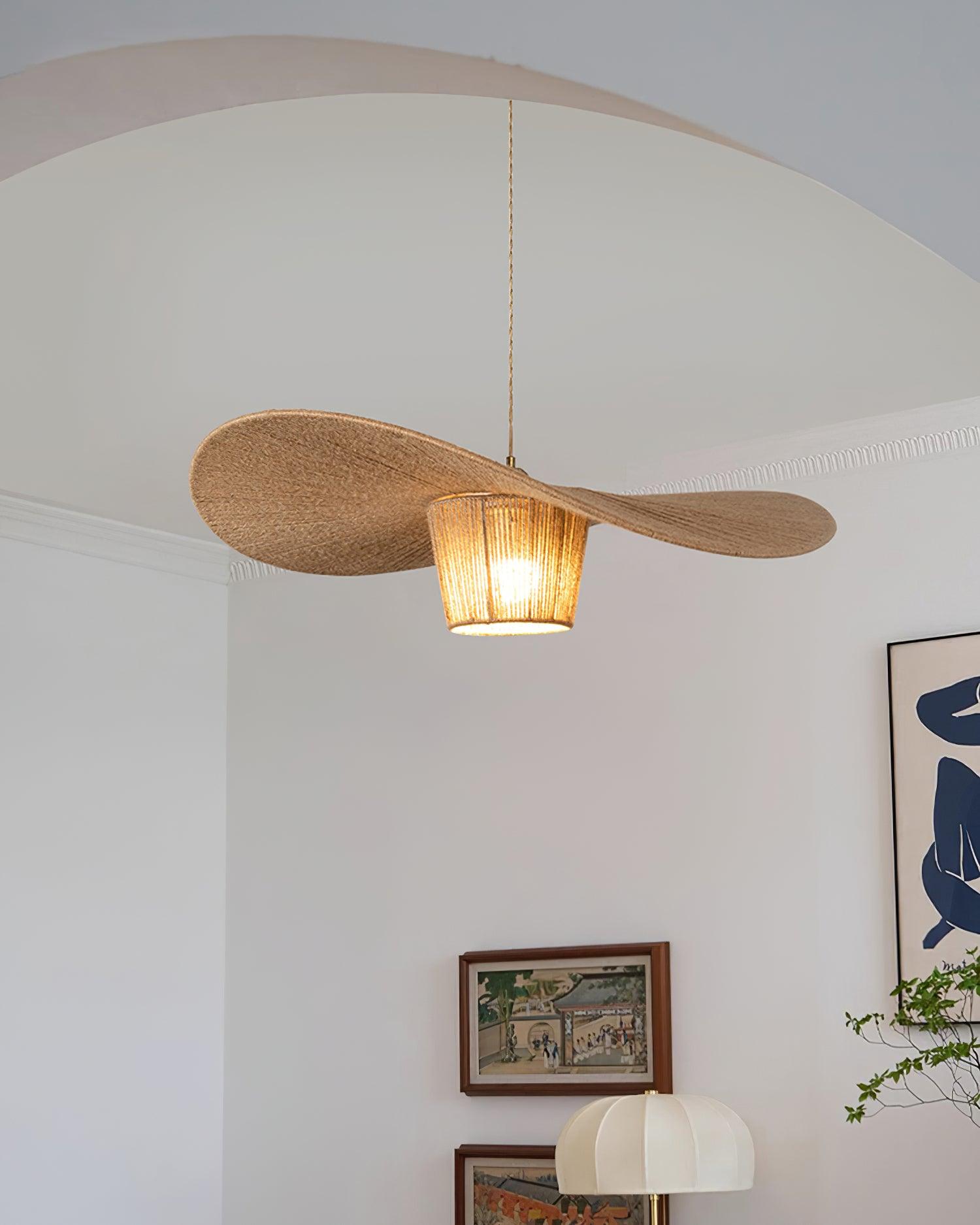 Suspension Rustique Chapeau Chanvre Suspension
