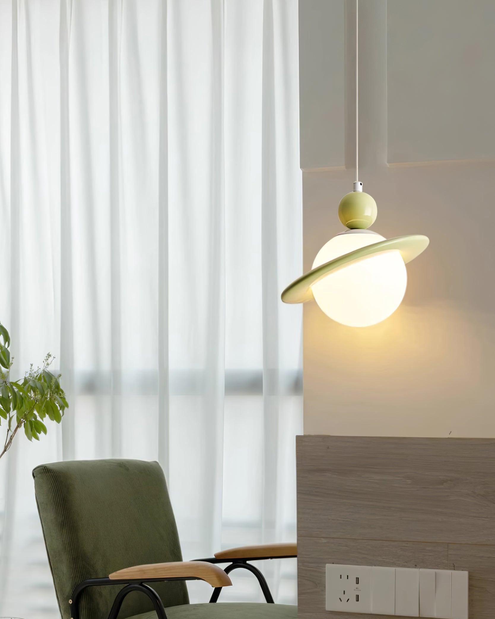 Lampe à poser Savie Lampe Suspendue Disque Ajustable Céleste