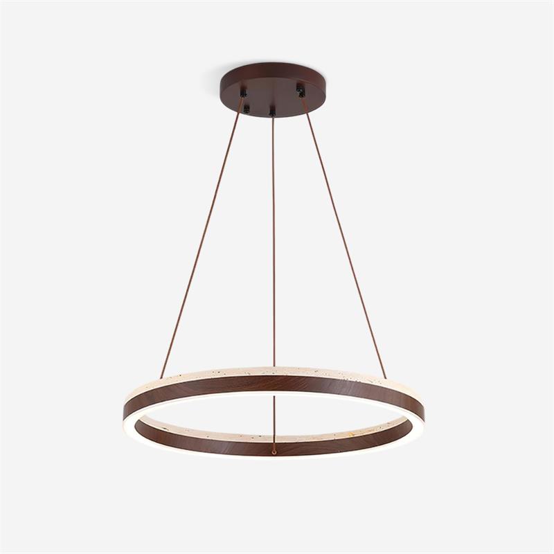 Luminaire en travertin Ritta Lustre Travertin Géométrie Anneau