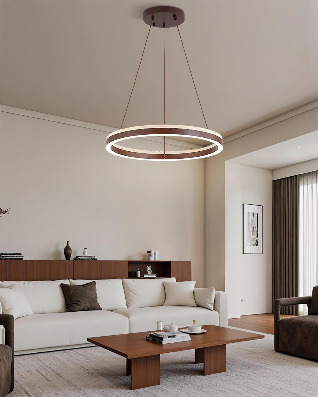 Luminaire en travertin Ritta Lustre Travertin Géométrie Anneau