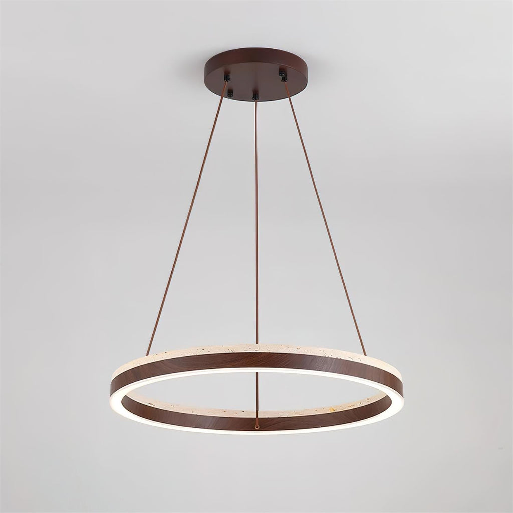 Luminaire en travertin Ritta Lustre Travertin Géométrie Anneau