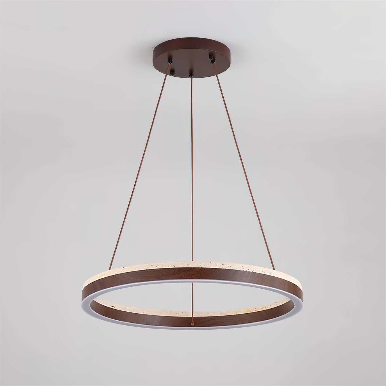 Luminaire en travertin Ritta Lustre Travertin Géométrie Anneau