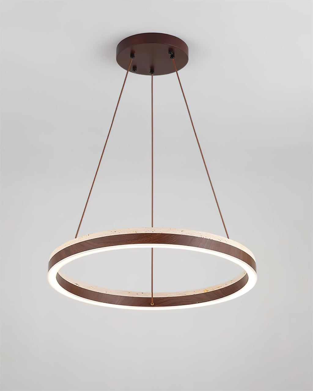 Luminaire en travertin Ritta Lustre Travertin Géométrie Anneau