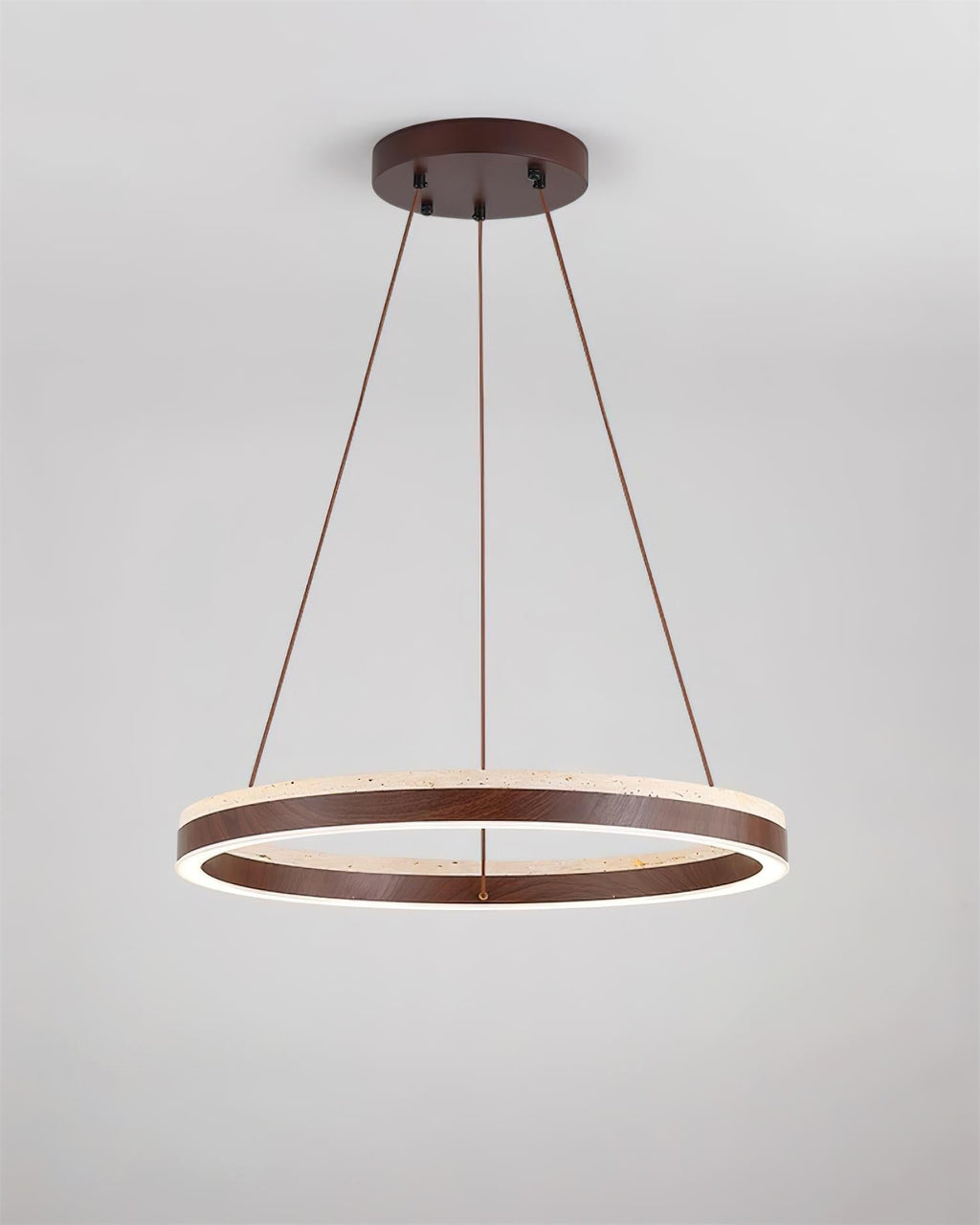 Luminaire en travertin Ritta Lustre Travertin Géométrie Anneau