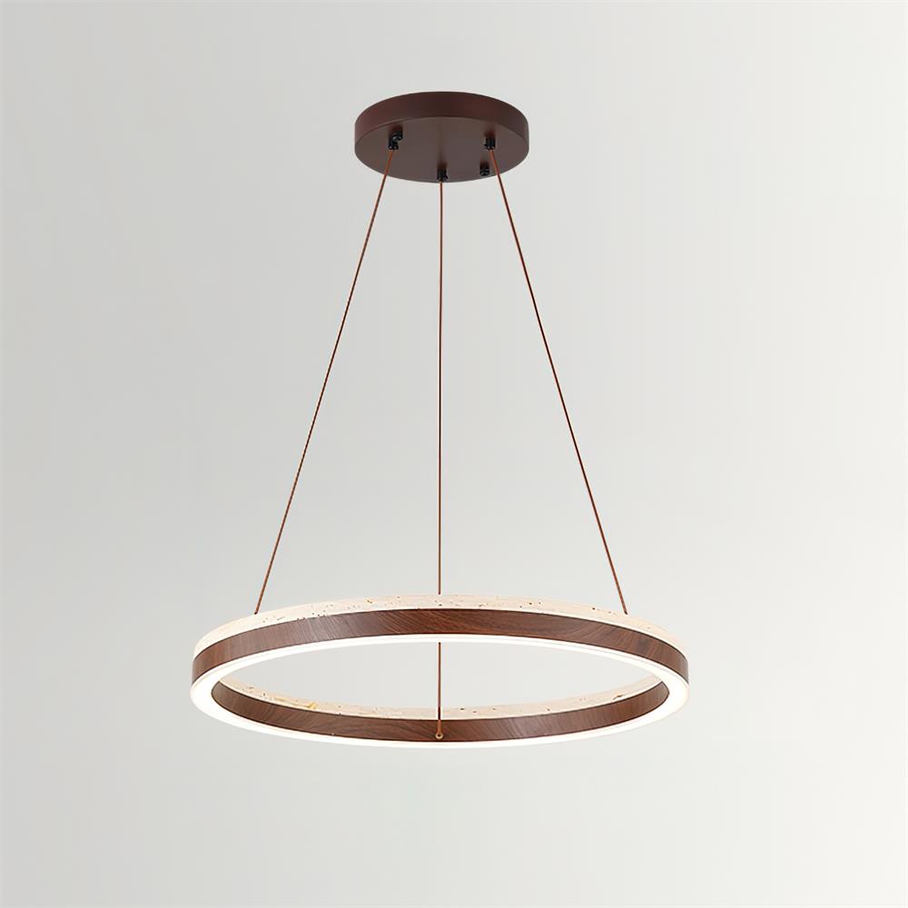 Luminaire en travertin Ritta Lustre Travertin Géométrie Anneau