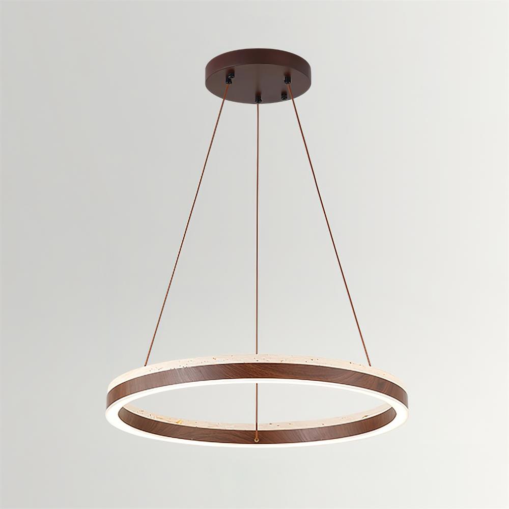 Luminaire en travertin Ritta Lustre Travertin Géométrie Anneau