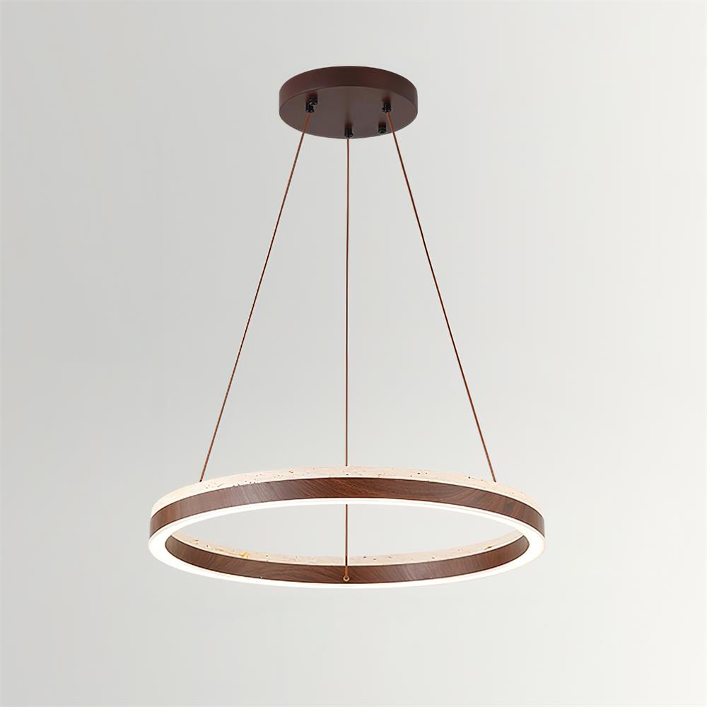 Luminaire en travertin Ritta Lustre Travertin Géométrie Anneau