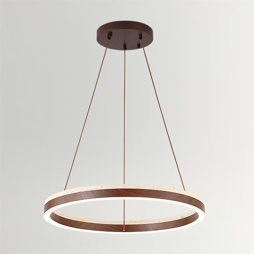 Luminaire en travertin Ritta Lustre Travertin Géométrie Anneau