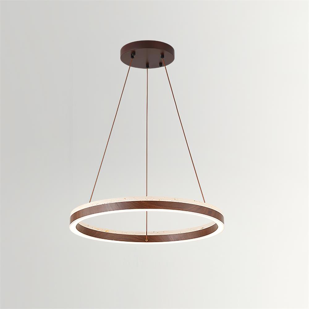 Luminaire en travertin Ritta Lustre Travertin Géométrie Anneau