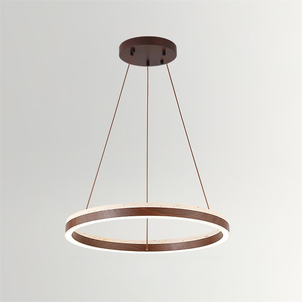 Luminaire en travertin Ritta Lustre Travertin Géométrie Anneau