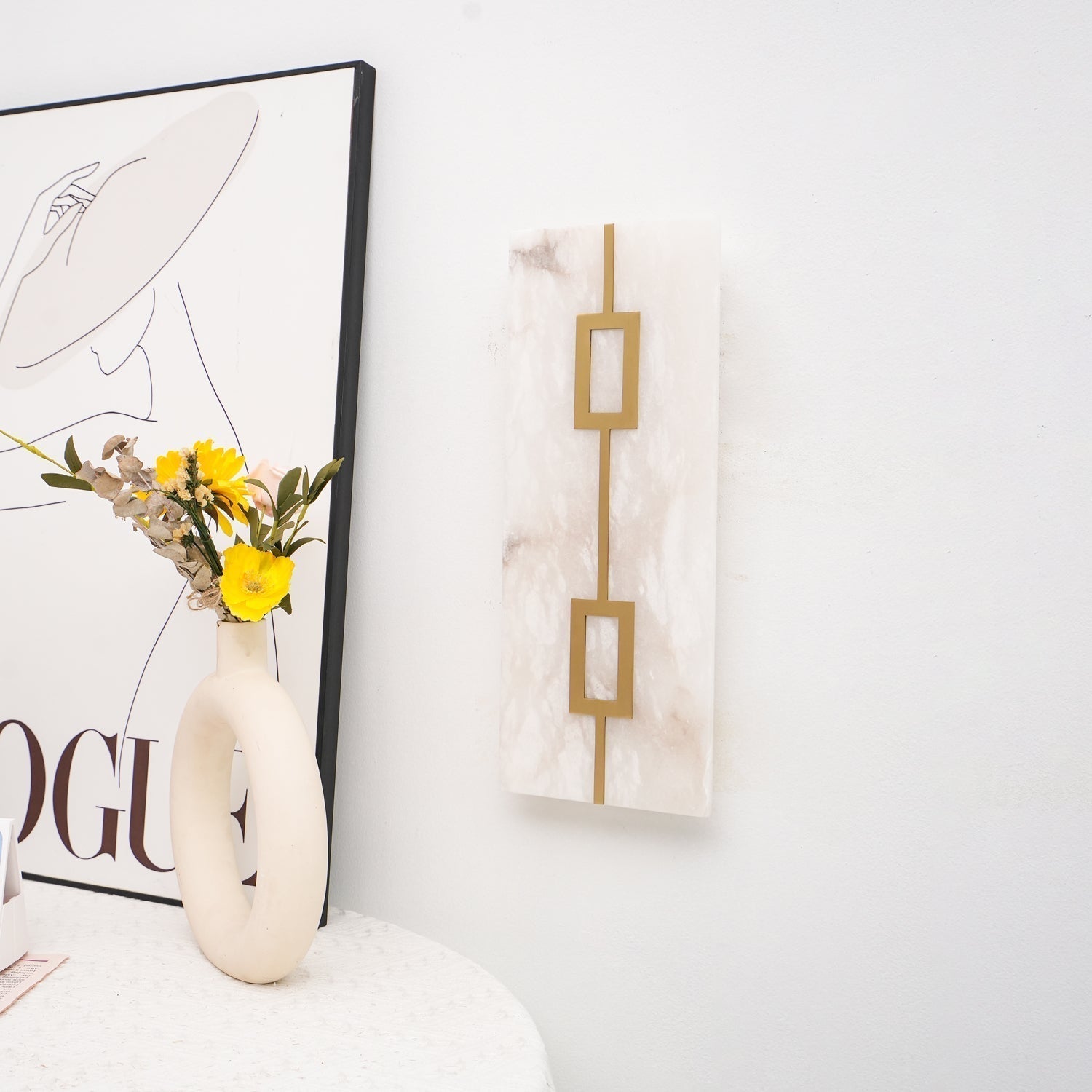 Alvelor Géométrique Albâtre Luminaire Mural