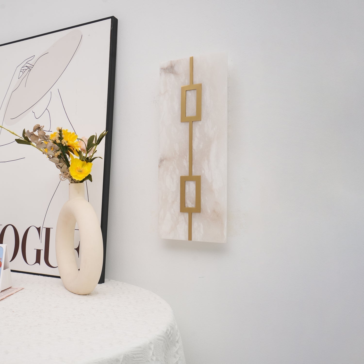 Alvelor Géométrique Albâtre Luminaire Mural