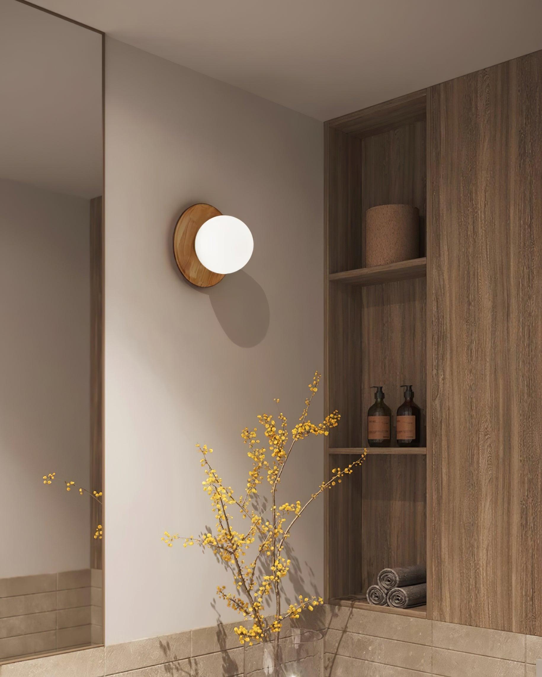 Applique murale Aetherin avec cadre en bois, style minimaliste