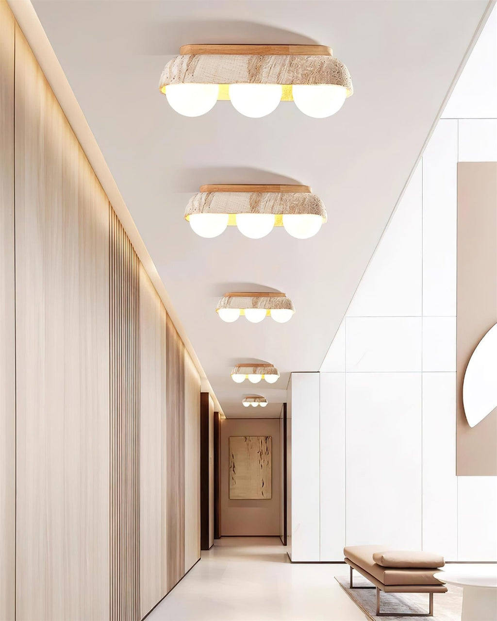 Ritta Plafonnier Rectangulaire en Travertin