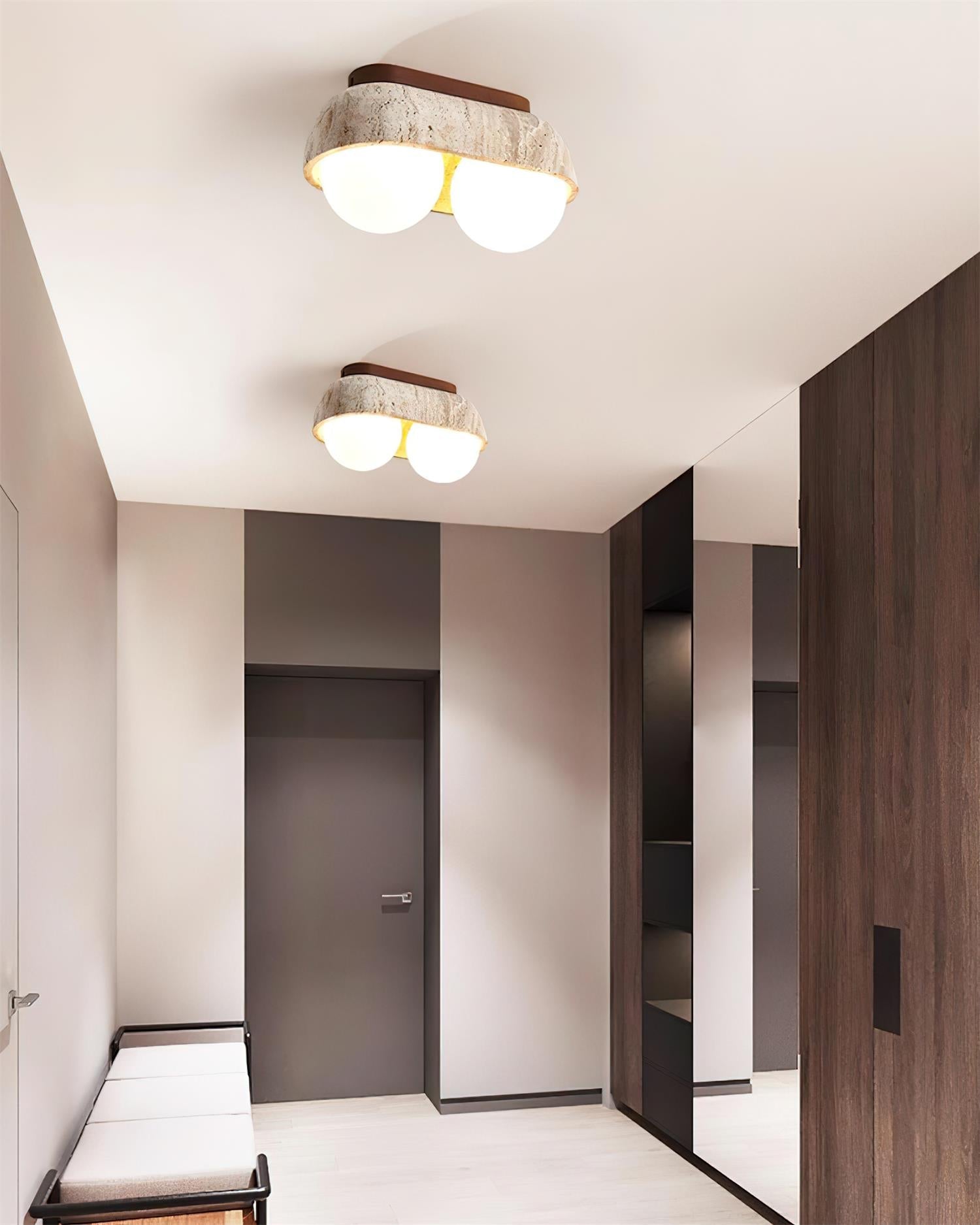 Ritta Plafonnier Rectangulaire en Travertin