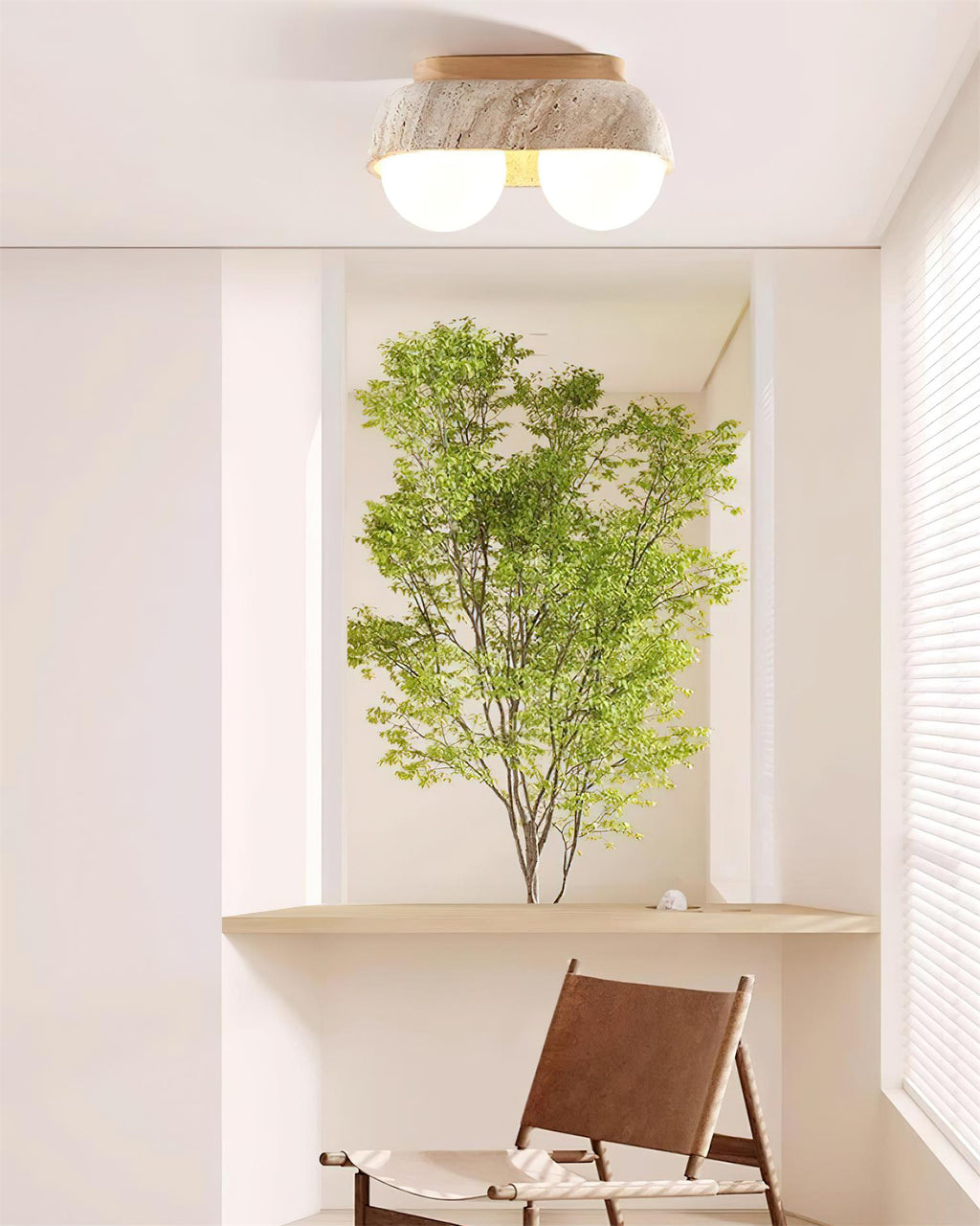 Ritta Plafonnier Rectangulaire en Travertin