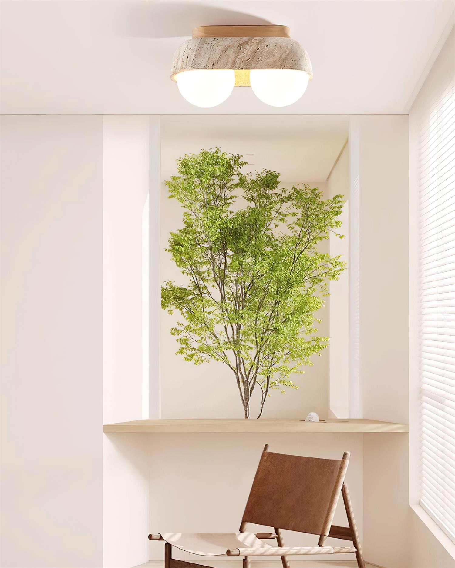 Ritta Plafonnier Rectangulaire en Travertin