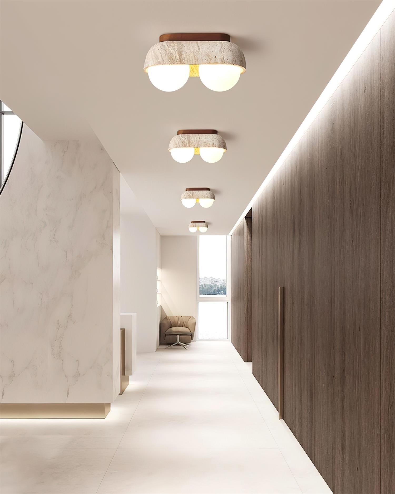 Ritta Plafonnier Rectangulaire en Travertin