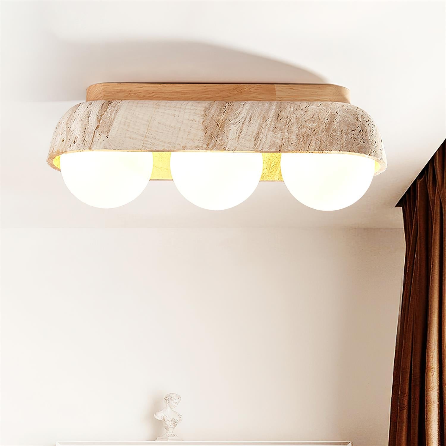 Ritta Plafonnier Rectangulaire en Travertin