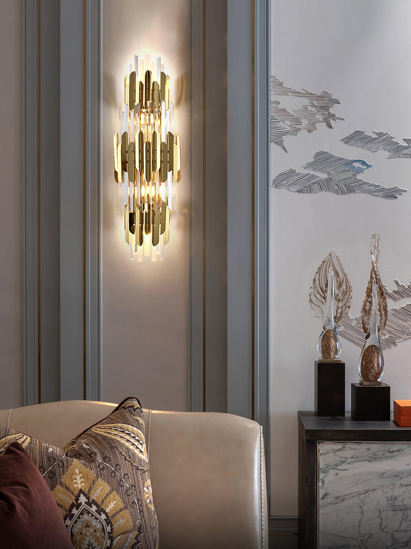 Abrahamson Nordic Art Trois Couches Cristal Luminaire Mural